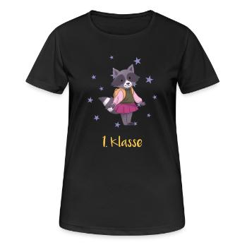1 Class Raccoon Back to School Kids T Shirt - Women's Breathable T-Shirt - black - Front - AI Model Female 172 light (172cm)