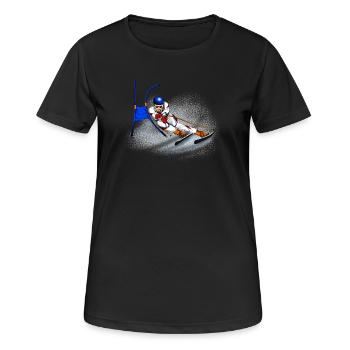 Ski - T-shirt respirant Femme - noir - Devant - AI Model Female 172 light (172cm)