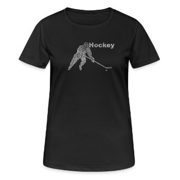 Hockey - Frauen T-Shirt atmungsaktiv - Schwarz - Vorne - AI Model Female 172 light (172cm)