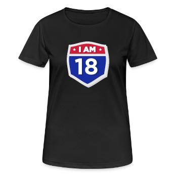 18 Jahre Achtzehn Geburtstag Volljährig Erwachsen - Frauen T-Shirt atmungsaktiv - Schwarz - Vorne - AI Model Female 172 light (172cm)