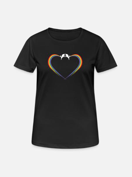 unichorn rainbow fart heart - Women's Breathable T-Shirt - black
