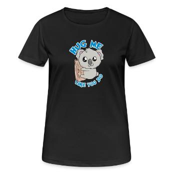 Koala - Frauen T-Shirt atmungsaktiv - Schwarz - Vorne - AI Model Female 172 light (172cm)