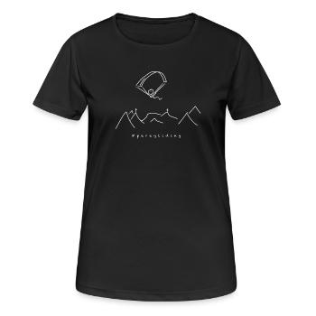paragliding - Frauen T-Shirt atmungsaktiv - Schwarz - Vorne - AI Model Female 172 light (172cm)