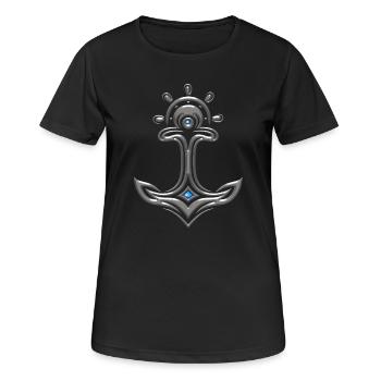 Odin Thor Anker - T-shirt respirant Femme - noir - Devant - AI Model Female 172 light (172cm)