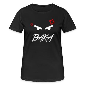 Baka Anime Expression - Women's Breathable T-Shirt - black - Front - AI Model Female 172 light (172cm)