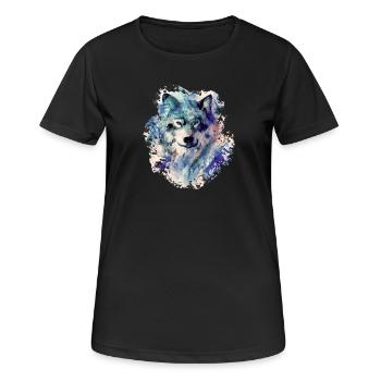 Wolf im Norden - Frauen T-Shirt atmungsaktiv - Schwarz - Vorne - AI Model Female 172 light (172cm)