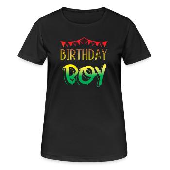 Joyeux anniversaire - T-shirt respirant Femme - noir - Devant - AI Model Female 172 light (172cm)