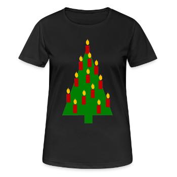 Tannenbaum Weihnachten - Frauen T-Shirt atmungsaktiv - Schwarz - Vorne - AI Model Female 172 light (172cm)