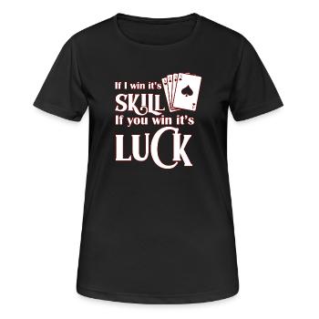 Poker - Frauen T-Shirt atmungsaktiv - Schwarz - Vorne - AI Model Female 172 light (172cm)