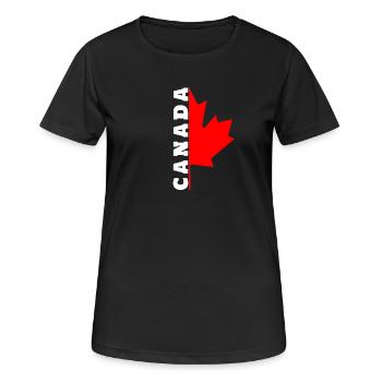 J'aime le design canadien avec feuille d'érable / cadeau - T-shirt respirant Femme - noir - Devant - AI Model Female 172 light (172cm)
