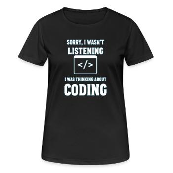 Programmer cadeau - T-shirt respirant Femme - noir - Devant - AI Model Female 172 light (172cm)