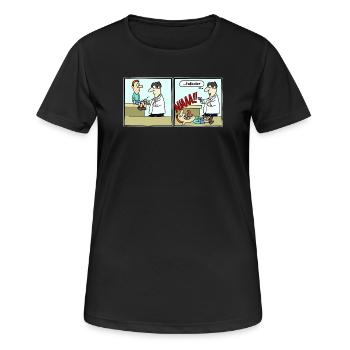Fussballer Comic Cartoon Fussball Lustig Witzig - Frauen T-Shirt atmungsaktiv - Schwarz - Vorne - AI Model Female 172 light (172cm)