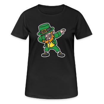 Dab dabbing leprechaun St. Patrick's day - T-shirt respirant Femme - noir - Devant - AI Model Female 172 light (172cm)