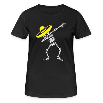 Dab Dabbing skeleton Sombrero Mexico Cinco de Mayo - T-shirt respirant Femme - noir - Devant - AI Model Female 172 light (172cm)