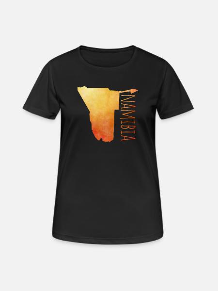 Namibia - Frauen T-Shirt atmungsaktiv - Schwarz
