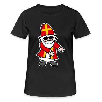 Sinterklaas Saint Nicolais Floss Dance Flossing - Frauen T-Shirt atmungsaktiv - Schwarz - Vorne - AI Model Female 172 light (172cm)
