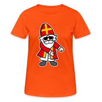 Sinterklaas Saint Nicolais Floss Dance Flossing - Women's Breathable T-Shirt - neon orange - Front - AI Model Female 172 dark (172cm)