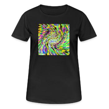 Psychedelischer Wirbel - Frauen T-Shirt atmungsaktiv - Schwarz - Vorne - AI Model Female 172 light (172cm)
