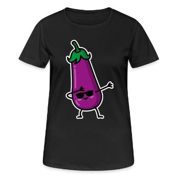 Dab Dabbing Aubergine Penis Emoji SMS meme Sex - Frauen T-Shirt atmungsaktiv - Schwarz - Vorne - AI Model Female 172 light (172cm)