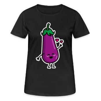 Aubergine Paare Penis SMS Sex meme Duo - Frauen T-Shirt atmungsaktiv - Schwarz - Vorne - AI Model Female 172 light (172cm)
