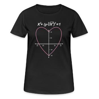 Géométrie des équations cardiaques - T-shirt respirant Femme - noir - Devant - AI Model Female 172 light (172cm)