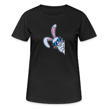 Lapin de Pâques cool Lapin de Pâques Joyeuses Pâques - T-shirt respirant Femme - noir - Devant - AI Model Female 172 light (172cm)