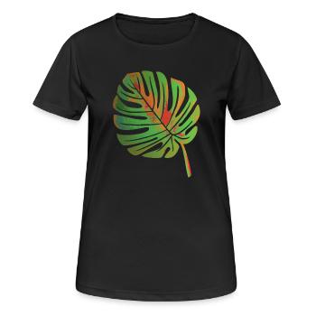 Monstera leaf - Women's Breathable T-Shirt - black - Front - AI Model Female 172 light (172cm)