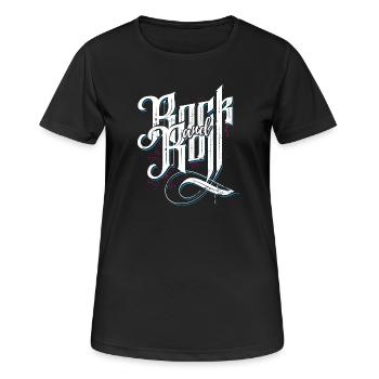 Rock and Roll - Rock 'n' Roll - Rocknroll - T-shirt respirant Femme - noir - Devant - AI Model Female 172 light (172cm)