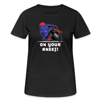Moto motos de course pilote motard sport automobile - T-shirt respirant Femme - noir - Devant - AI Model Female 172 light (172cm)