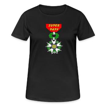 super papy - Women's Breathable T-Shirt - black - Front - AI Model Female 172 light (172cm)