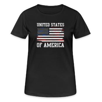 Drapeau des États-Unis en détresse - T-shirt respirant Femme - noir - Devant - AI Model Female 172 light (172cm)