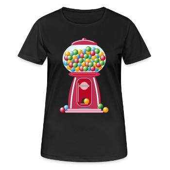 nostalgischer roter Retro Kaugummi Automat - Frauen T-Shirt atmungsaktiv - Schwarz - Vorne - AI Model Female 172 light (172cm)