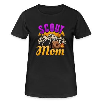 Tentes scoutes Camp scout - T-shirt respirant Femme - noir - Devant - AI Model Female 172 light (172cm)