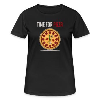 Commander pizza pizzeria salami cuisine italienne - T-shirt respirant Femme - noir - Devant - AI Model Female 172 light (172cm)