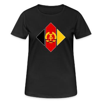 Abzeichen Luftstreitkräfte der NVA - Frauen T-Shirt atmungsaktiv - Schwarz - Vorne - AI Model Female 172 light (172cm)