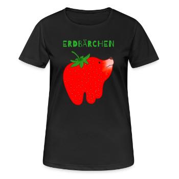 Erdbeere Schmelz Cartoon - Frauen T-Shirt atmungsaktiv - Schwarz - Vorne - AI Model Female 172 light (172cm)
