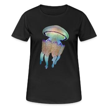 Quallen - Frauen T-Shirt atmungsaktiv - Schwarz - Vorne - AI Model Female 172 light (172cm)