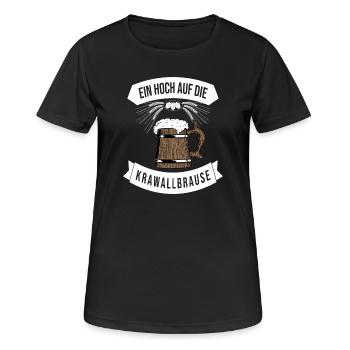 Kraftvolles Biergarten-Design mit Spruch - Frauen T-Shirt atmungsaktiv - Schwarz - Vorne - AI Model Female 172 light (172cm)