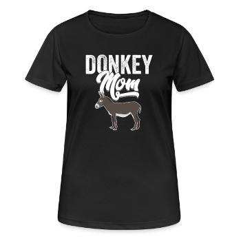 Donkey - Donkey Mom - Women's Breathable T-Shirt - black - Front - AI Model Female 172 light (172cm)