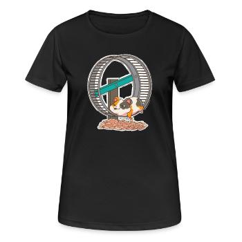 Roue de hamster Hamster Gold Hamster - T-shirt respirant Femme - noir - Devant - AI Model Female 172 light (172cm)