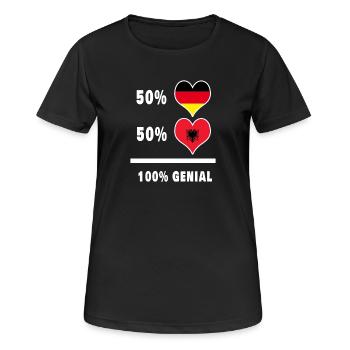 Allemagne et Albanie génial / cadeau - T-shirt respirant Femme - noir - Devant - AI Model Female 172 light (172cm)
