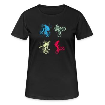 BMX / Bmx / bmx / Geschenkidee / Geburtstag - Frauen T-Shirt atmungsaktiv - Schwarz - Vorne - AI Model Female 172 light (172cm)