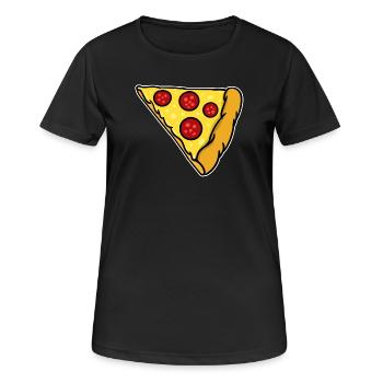 Look partenaire | Pizza amour couple couple drôle - T-shirt respirant Femme - noir - Devant - AI Model Female 172 light (172cm)