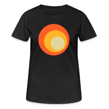 70er Jahre Kreise Muster - Frauen T-Shirt atmungsaktiv - Schwarz - Vorne - AI Model Female 172 light (172cm)
