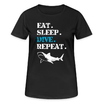 Plongeurs plongeurs - T-shirt respirant Femme - noir - Devant - AI Model Female 172 light (172cm)