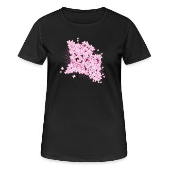 lush lilac splendor of pink lilac flowers - Women's Breathable T-Shirt - black - Front - AI Model Female 172 light (172cm)