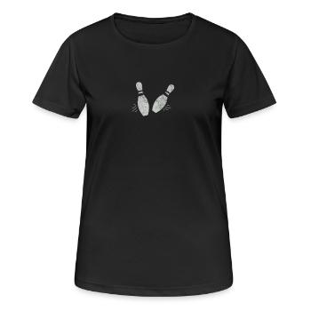 quilles de bowling - T-shirt respirant Femme - noir - Devant - AI Model Female 172 light (172cm)