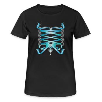 Dirndl Cordons avec des costumes bleus style - T-shirt respirant Femme - noir - Devant - AI Model Female 172 light (172cm)