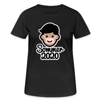 Sommer 2020 Urlaub Gesichtsmaske Sonne Corona - Frauen T-Shirt atmungsaktiv - Schwarz - Vorne - AI Model Female 172 light (172cm)