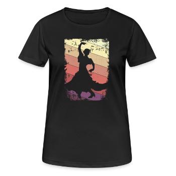 Flamenco Danse - T-shirt respirant Femme - noir - Devant - AI Model Female 172 light (172cm)